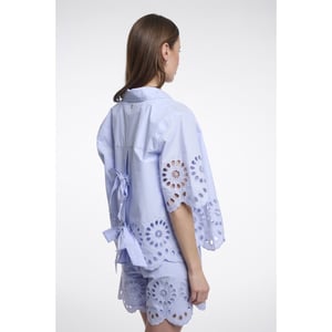 Rino & Pelle Kaate.7002624 short sleeve blouse with button closure light blue