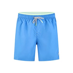 Happy Shorts Heren zwemshort dubbele waistband effen blauw