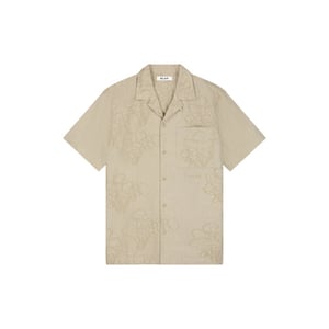 Olaf Embroidered flower ss shirts korte mouw overhemden m250303