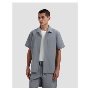 Olaf Seersucker camp shirts korte mouw overhemden m250300