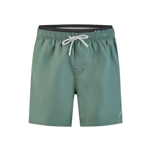 Happy Shorts Heren zwemshort dubbele waistband effen kaki