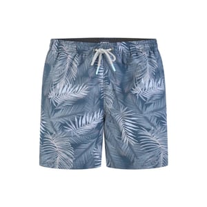 Happy Shorts Heren zwemshort palmbladeren print blauwgrijs
