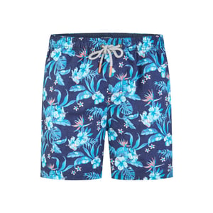 Happy Shorts Heren zwemshort blauw gebloemd
