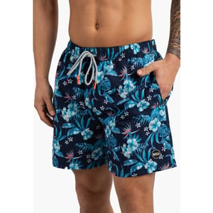Happy Shorts Heren zwemshort blauw gebloemd