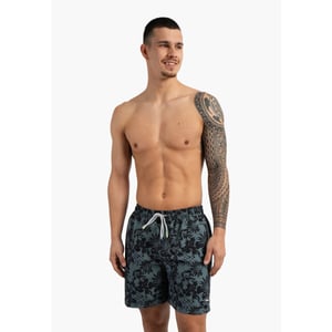 Happy Shorts Heren zwemshort gebloemd print blauwgroen