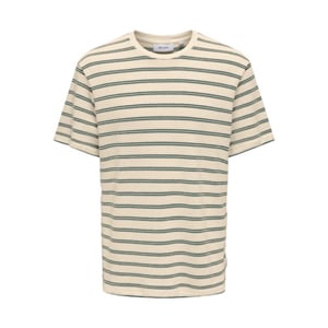 Only & Sons onsian reg ss stripe struct tee 22032819 mallard green