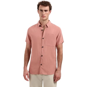 No Excess Shirt short sleeve with linen, garm coral