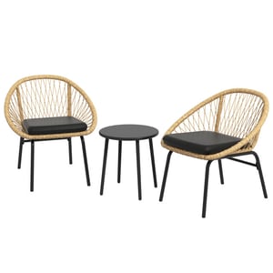4goodz 3-delige tuinmeubelset met polyrattan stoelen -