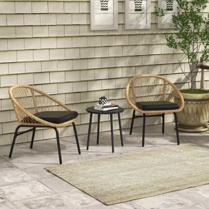 4goodz 3-delige tuinmeubelset met polyrattan stoelen -