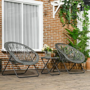 4goodz 3-delige tuinmeubelset met polyrattan stoelen -
