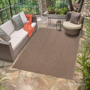 Muratap Sahara japandi buitenkleed jute-look weerbestendig vloerkleed zwart-