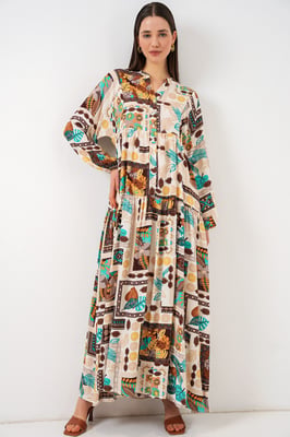 Gepubliceerd V-hals Maxi Jurk