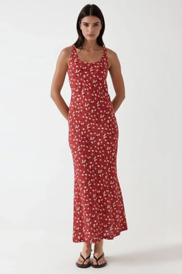 Allower Bloemmotief U-Hals Maxi-jurk