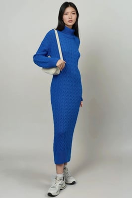 Langsleeve Coltrui Haarvlecht Brei Jurk