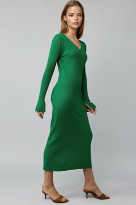 V-halstrui Maxi Jurk met Openingsluiting
