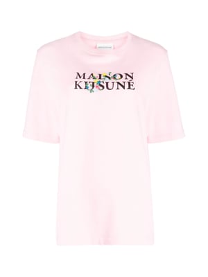 Blommig t-shirt med klassisk logotyp