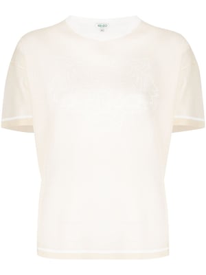 T-shirt van mesh met tijgerlogo