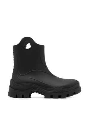 Regenlaarzen met ronde neus en logo in mistige stijl