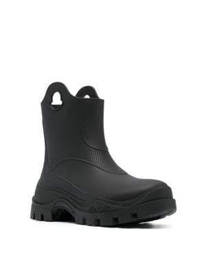 Regenlaarzen met ronde neus en logo in mistige stijl