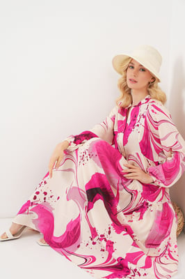 Patroon V-hals Maxi jurk
