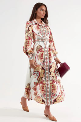 Patroon Maxi Jurk met Riem