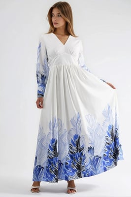 Tropische Bloemenprint Maxi Jurk