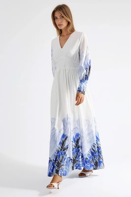 Tropische Bloemenprint Maxi Jurk