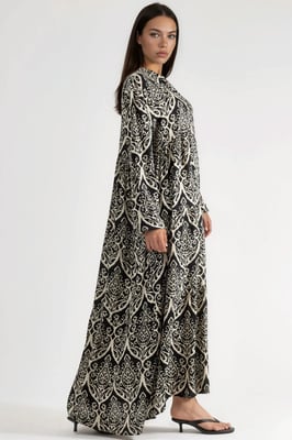 Comfortabele Patroon Maxi-jurk