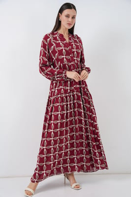 Gepubliceerd V-hals Maxi Jurk