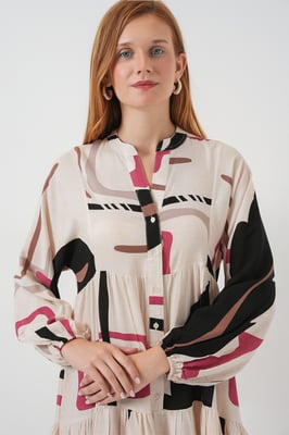 Gepubliceerd V-hals Maxi Jurk