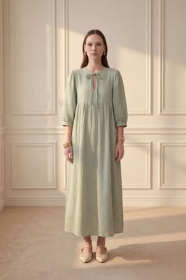 Maxi-jurk met strikdetail en losse pasvorm