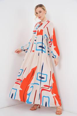 Gepubliceerd V-hals Maxi Jurk