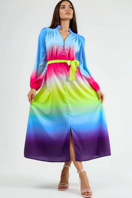 Ombre Maxi Jurk met Riempje