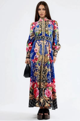 Florale Maxi Jurk met Ceintuur
