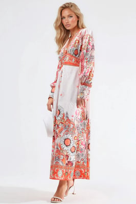 Floral Maxi-jurk met Paneelontwerp