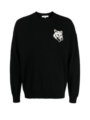 Fox Head Intarsia-tröja med logotyp