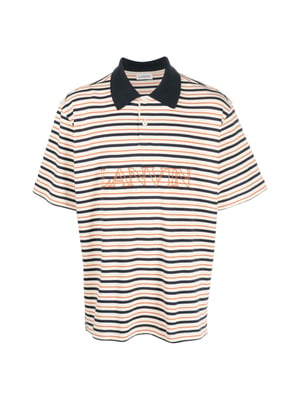 Polo shirt met geborduurd logo en strepen