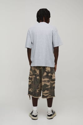 Washed Camo Distressed Jorts