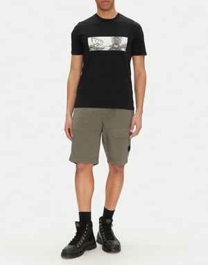 Stretch Bermuda shorts met Lens-logo en cargo-effect