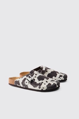 Faux Cow Hide Mule