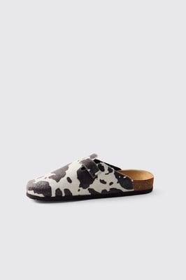 Faux Cow Hide Mule