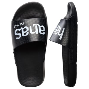 Women's Havaianas Classic Logomania Black Flip Flops in Black