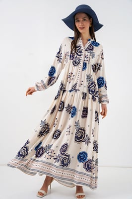 Gepubliceerd V-hals Maxi Jurk