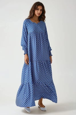 Geprinte Coltrui Viscose Maxi Jurk