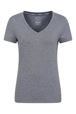 'Vitality' Women's V Neck Tee Quick Wicking Comfy T-Shirt Navy
