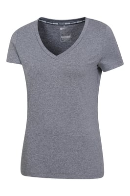 'Vitality' Women's V Neck Tee Quick Wicking Comfy T-Shirt Navy