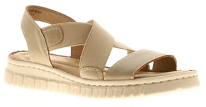 Ever So Soft Womens Sandals Low Wedge United Elasticated taupe