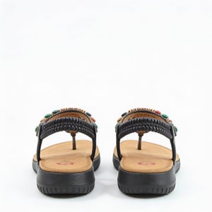 Heavenly Feet Radiance Womens Toe Ring Sandals Black