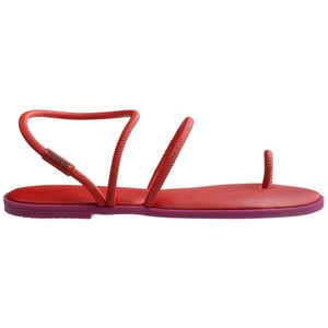Women's Havaianas Una Toe Post Thong Toe Flat Sandals in Ruby Red