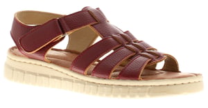 Ever So Soft Womens Sandals Low Wedge Porto Touch Fastening bordo